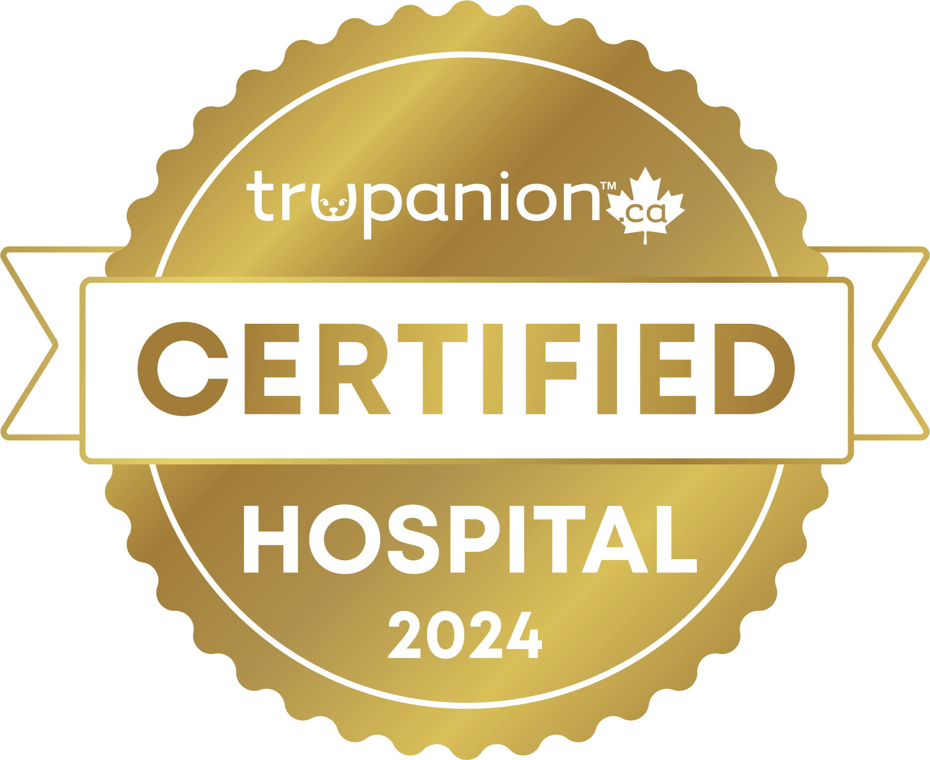 Trupanion Certified Hospital Badge in gold
